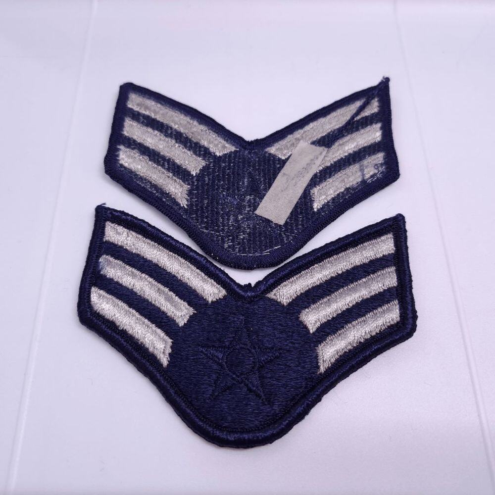2 US Air Force USAF Senior Airman Patches Rank Insignia Star Stripes E4 E-4 E 4"